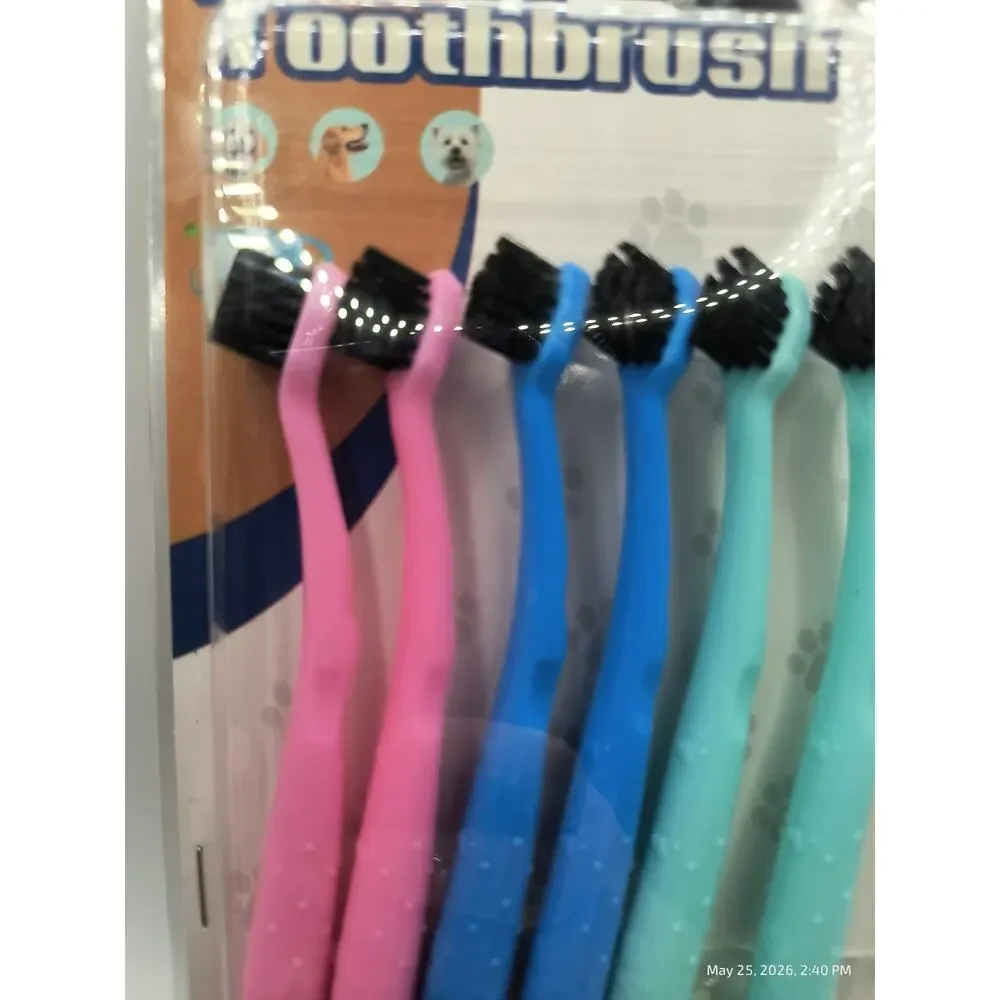 3 Pks Of 6 Dog Toothbrush Dual Heads Dental Hygiene Brushes Soft Flexible